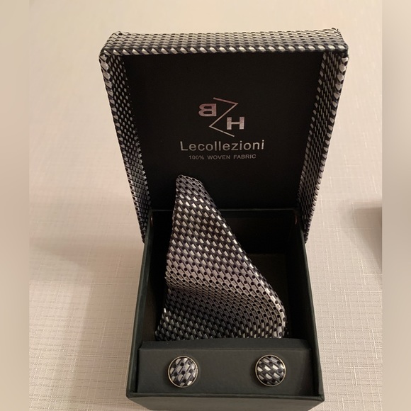 Men's 3 pieces Gift Box Set - Tie, Pocket square and Cufflinks - Picture 7 of 8